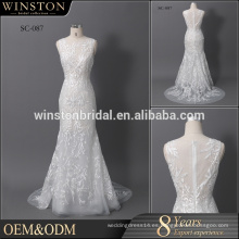 Vestido de novia 2016 del fabricante del vestido de China con escote redondo